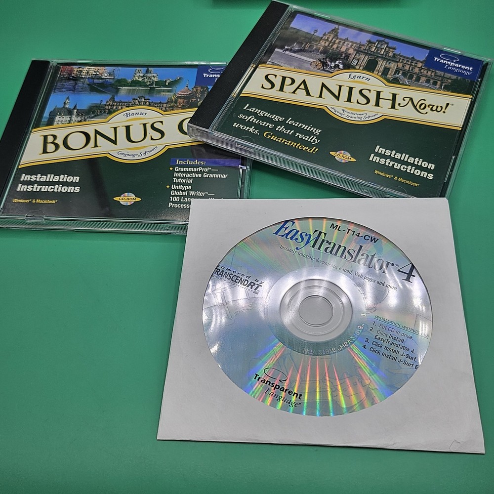 Learn Spanish Now! Windows/Mac CD-Rom Transparent Language PC DELUXE COMPLETE PC