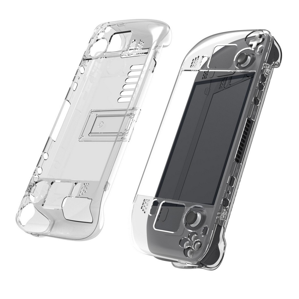 2 in 1 Crystal Clear Protective Back Case Shell for Steam Deck Game Console