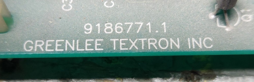 Greenlee Textron 9186771.1 Control Board Replacement