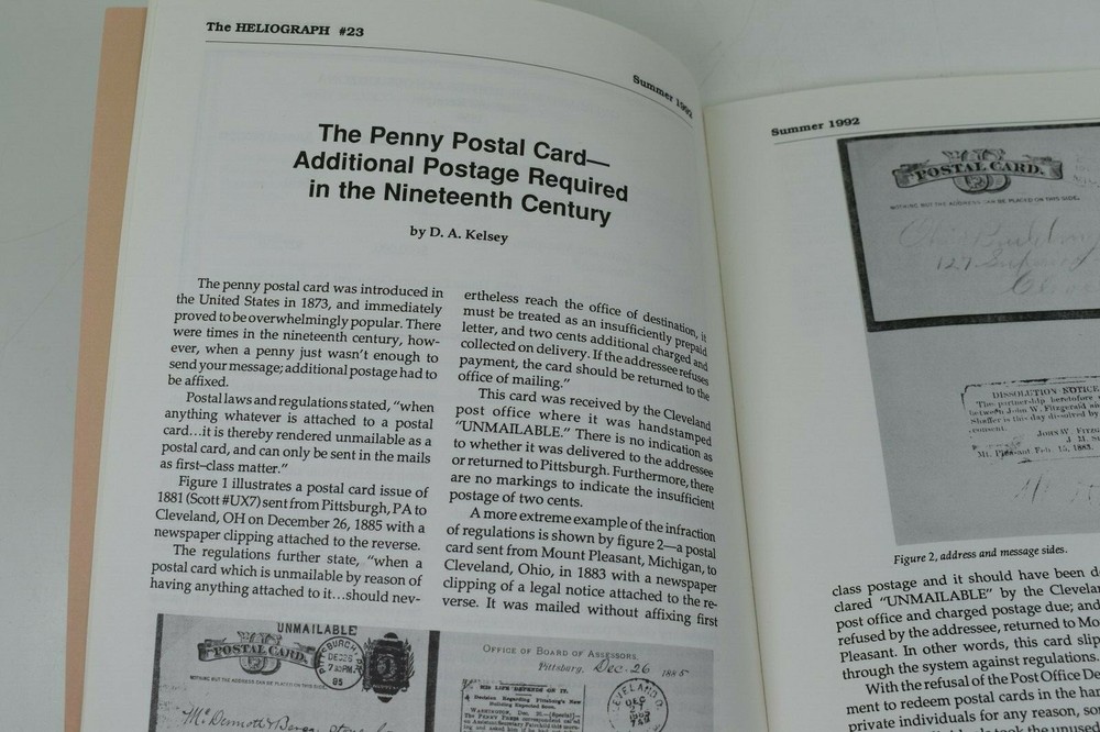 The Heliograph - The Postal History Foundation Summer 1992 Issue Volume 6, No. 3