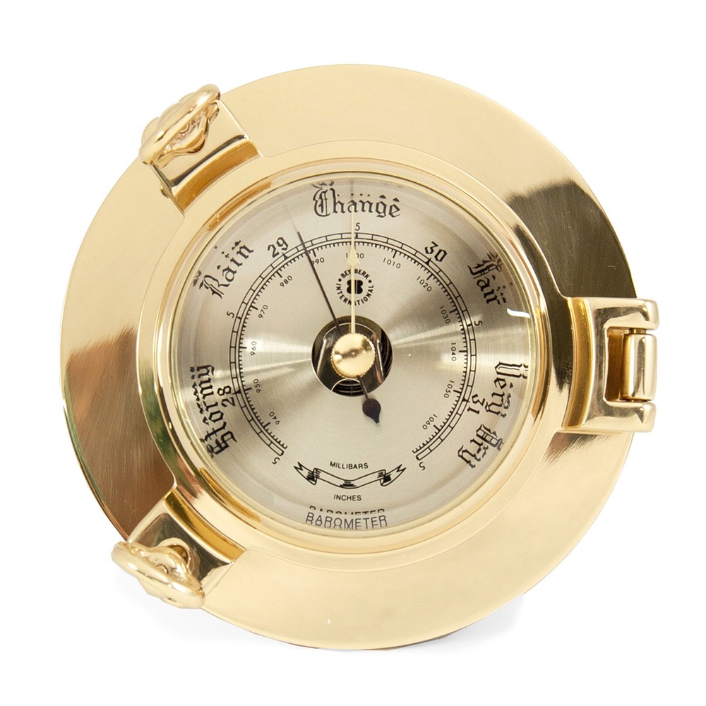BRASS PORTHOLE BAROMETER