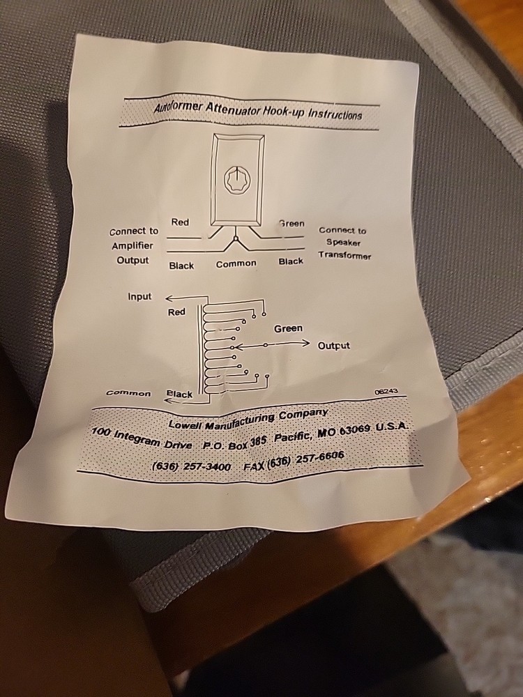 Lowell 10LC2 Rack Mount Volume Control