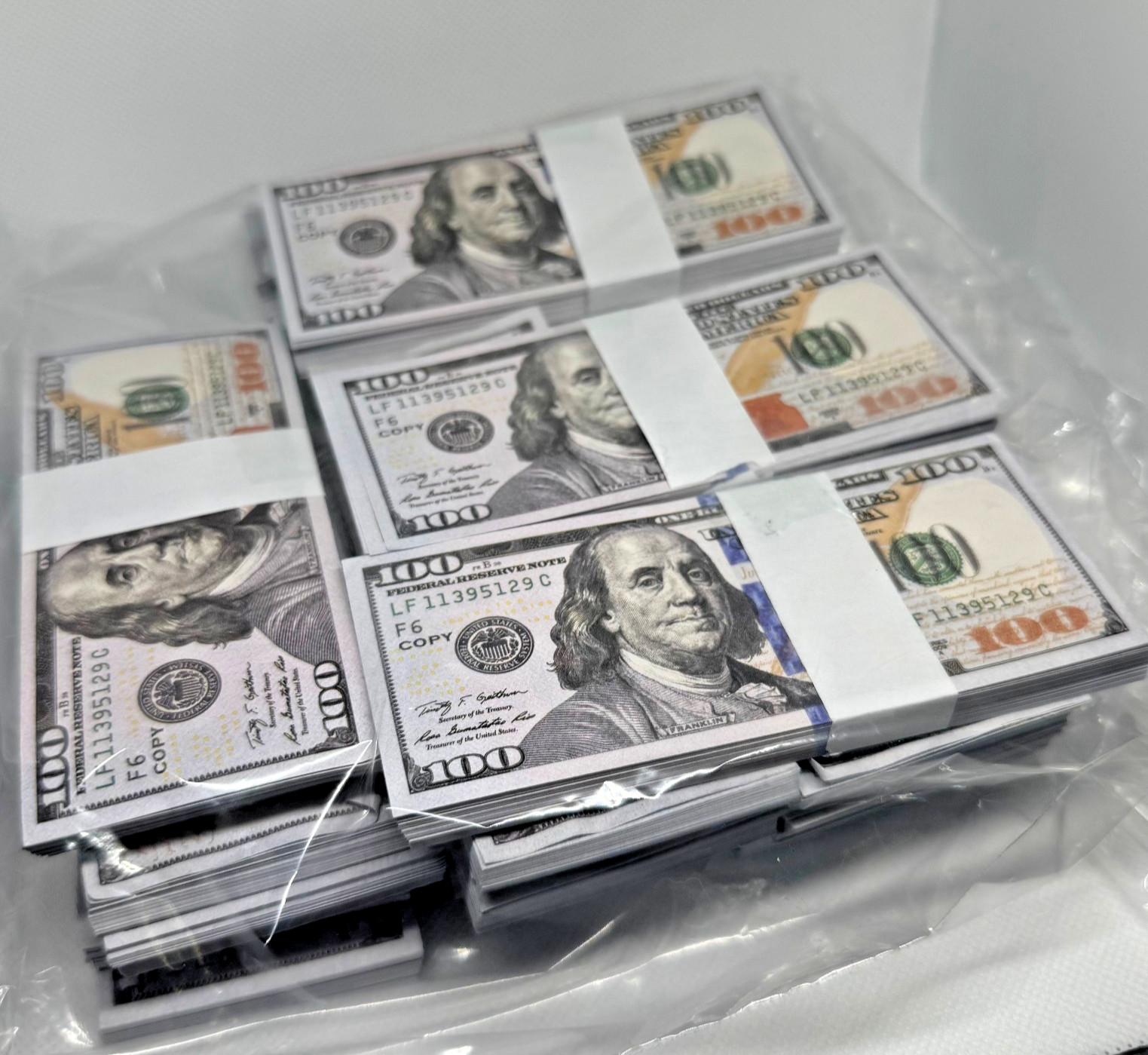 Premium Prop $100 Bills $5k Total - Replica Money (Small Size)