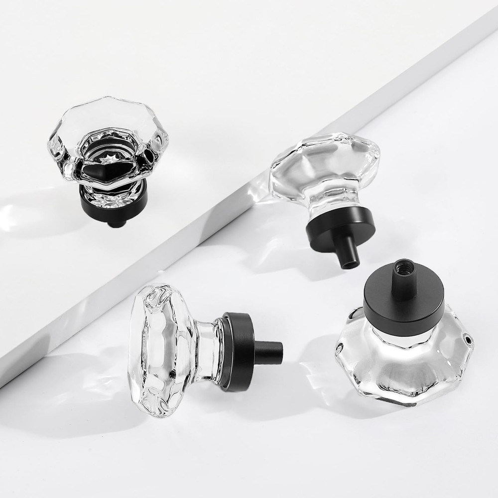 8 Pcs Crystal Cabinet Knobs, Glass Cabinet Knobs for Dresser Drawers, Kitchen...
