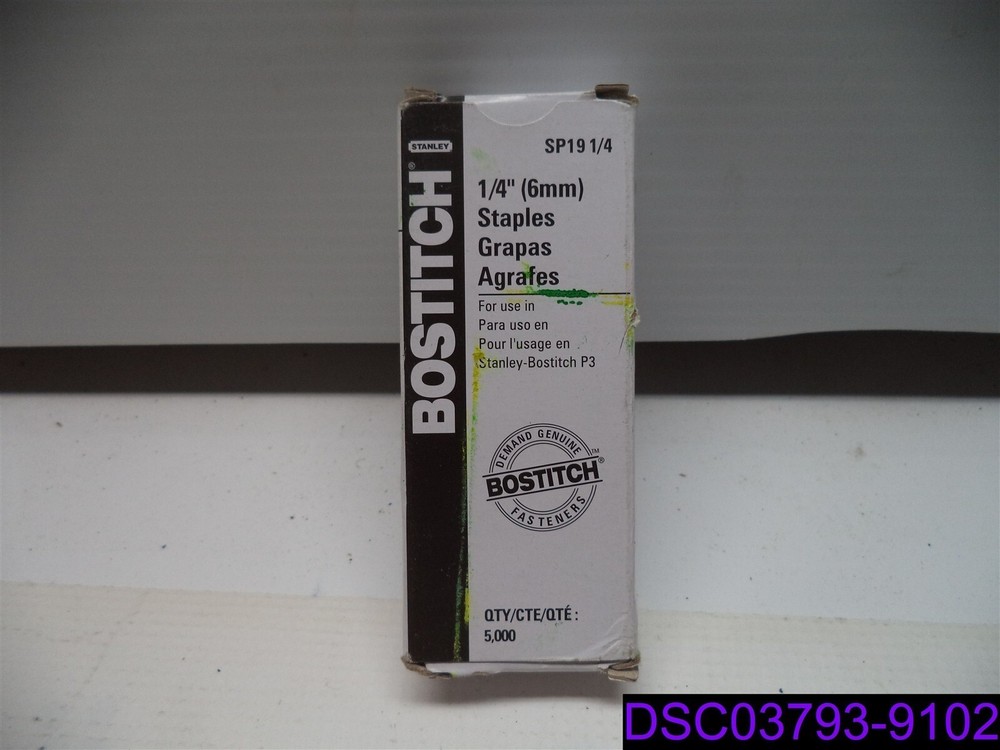 SOME BOXES MAY BE SHORT Qty = 29 Boxes: Bostitch SP191/4, 1/4" Staples