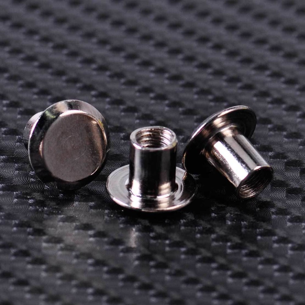 100Pcs Solid Binding Screw Stud Button Nail Rivets Leather Craft Belt Bag Wallet