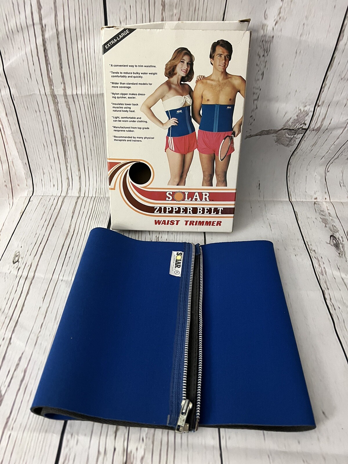 Vintage SOLAR Zipper Belt Waist Trimmer Extra-Large 39"-42" NOS NEW! Bollinger