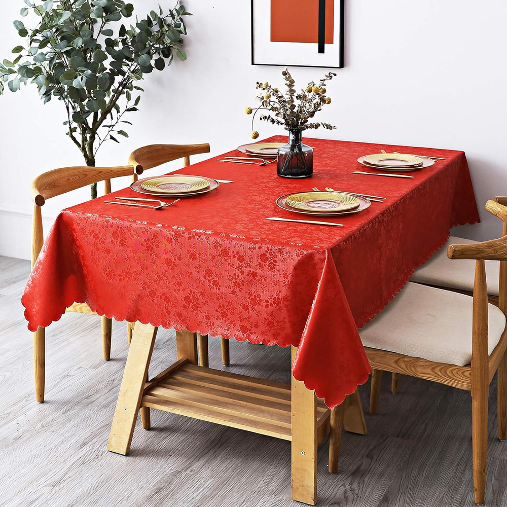 Mantel de vinilo impermeable, rectangular, resistente
