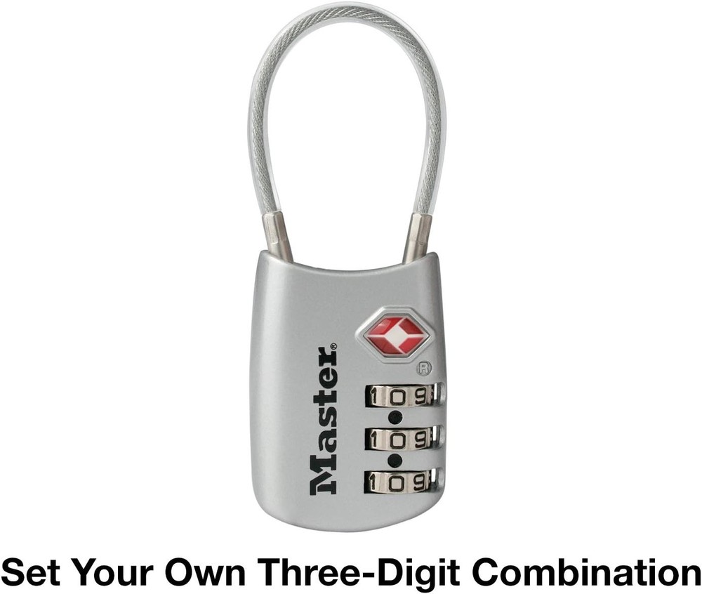 Master Lock 4688D Set Your Own Combination TSA Approved 1 Pack, Silver