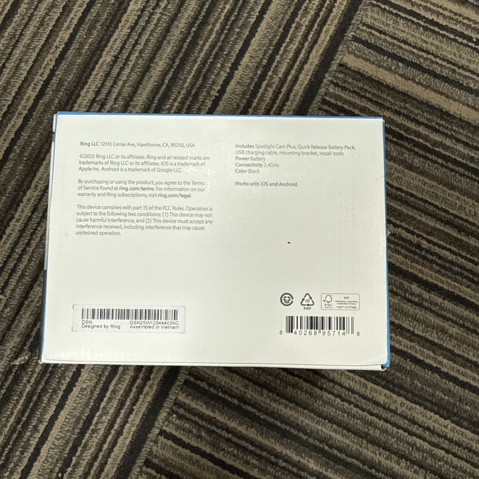 Ring Spotlight Cam Plus, Battery - Black