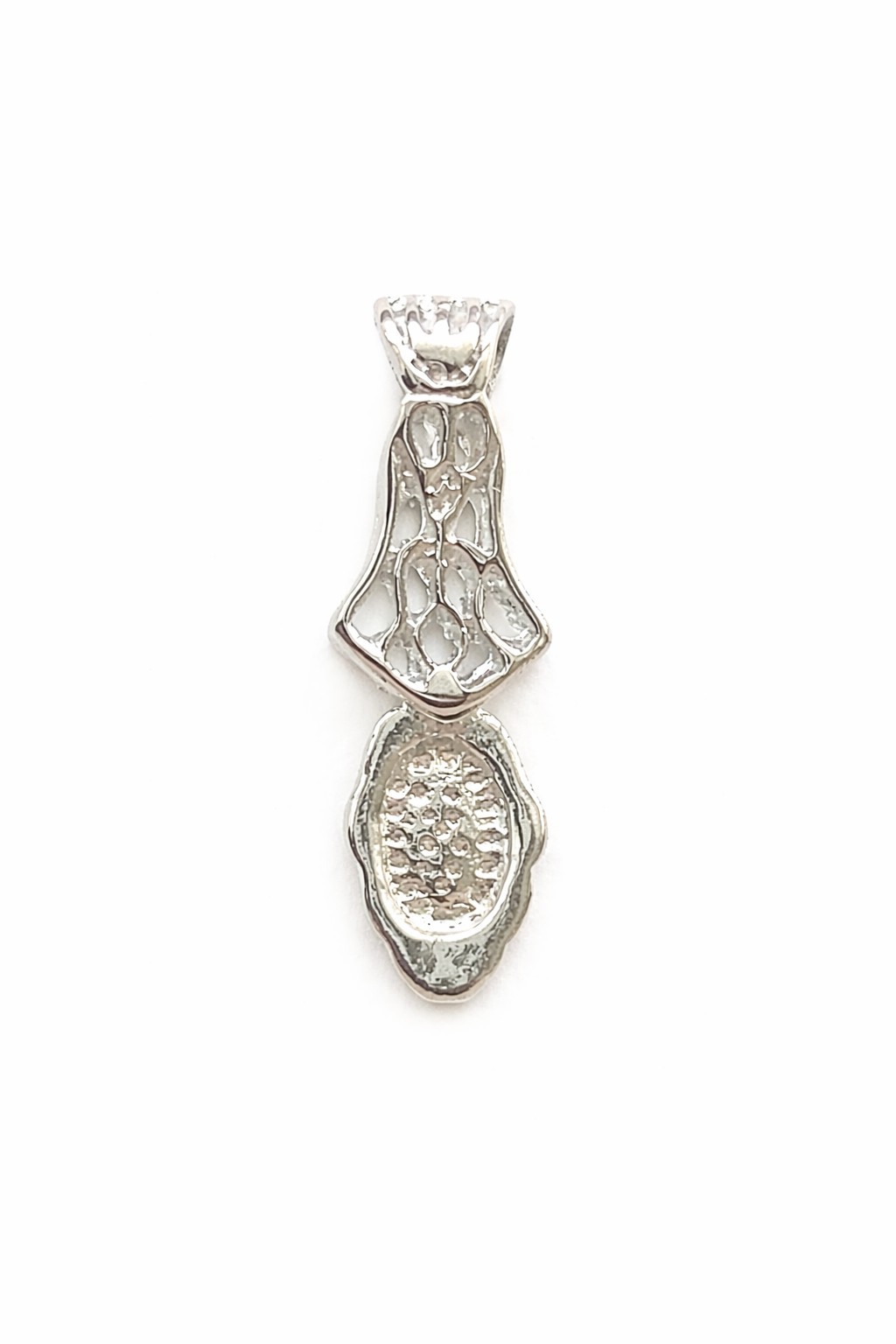 Antique Silver Color Lrg Lattice Glue On Bails (Pkg 5/15) Ships from USA (68AS)