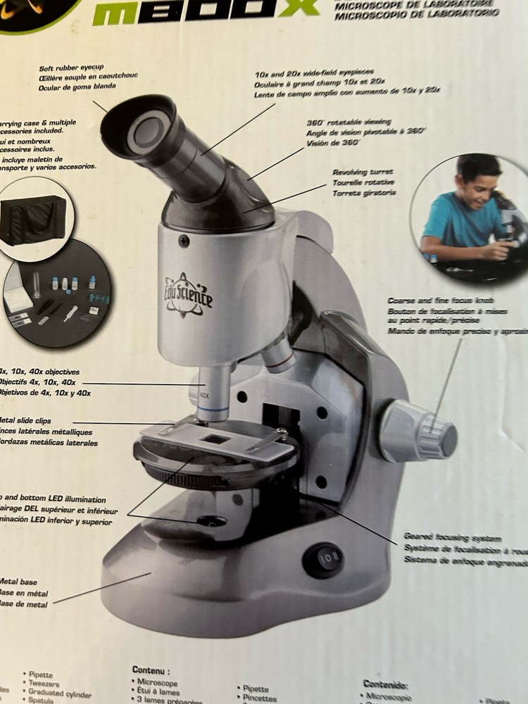 Edu Science Microscope 40x-800x New