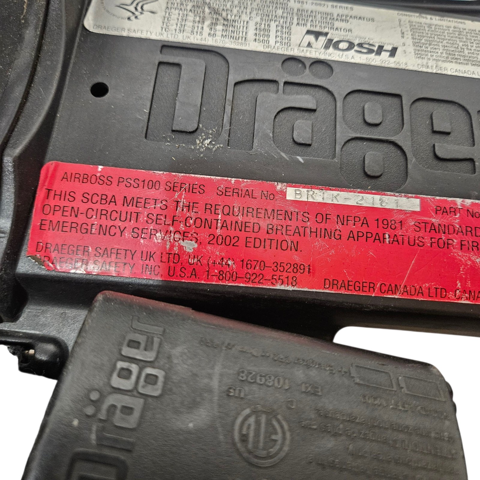 Drager AIRBOSS PSS100 Sentinel SCBA Frame Backpack