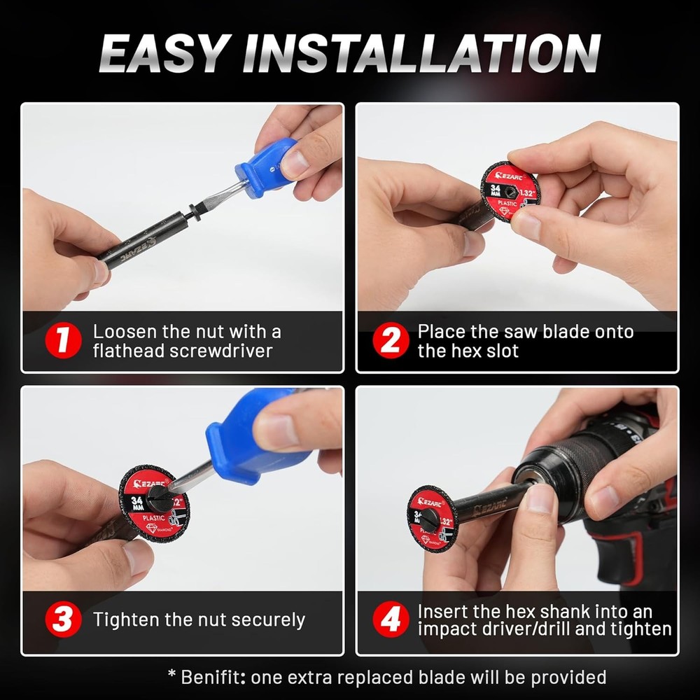 EZARC Inside Pipe Cutter for PVC Pipe, with Replaceable Diamond...