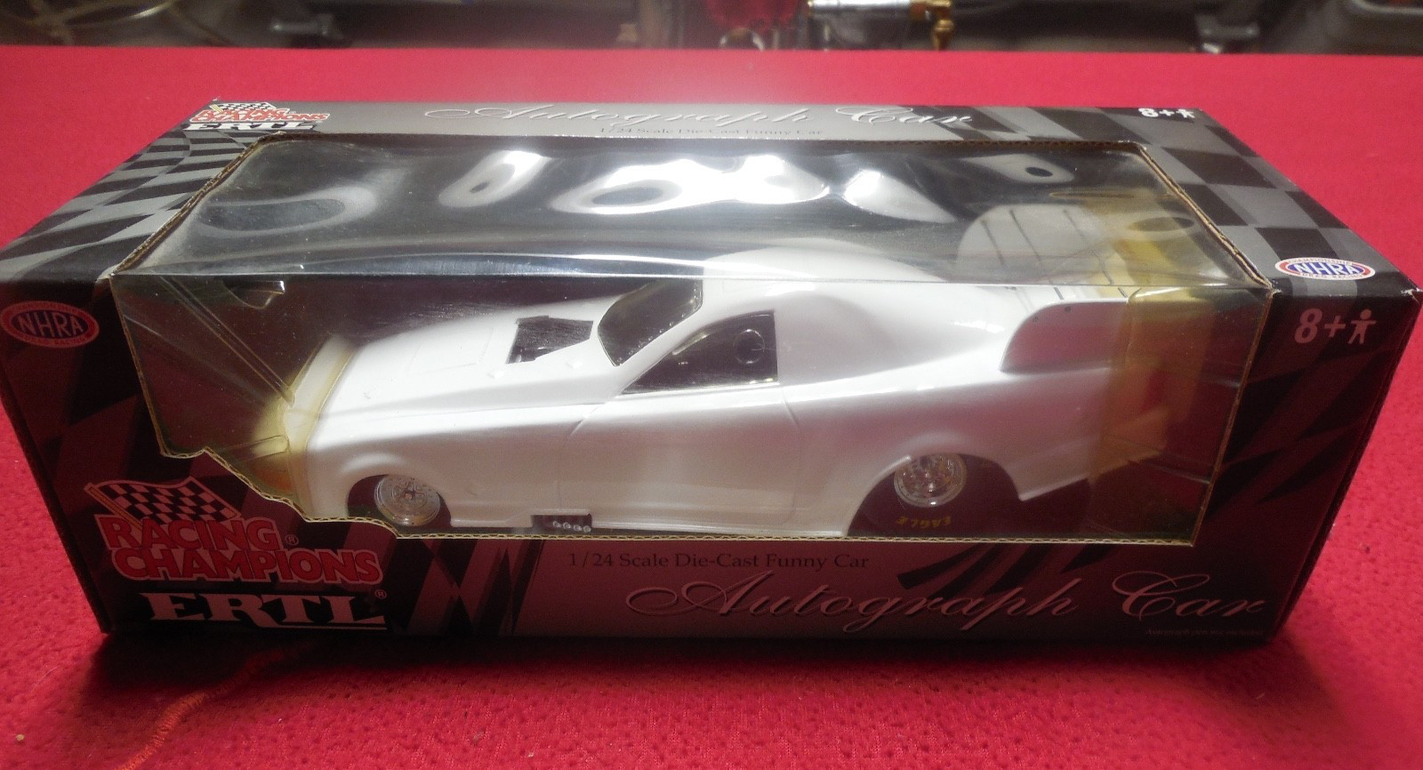 Racing Champions 1:24 scale all white Ford Mustang Funny Car "Autograph" car