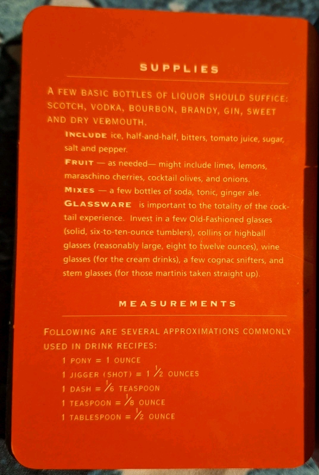Vtg "THE BARTENDER'S DECK" Cocktail Guide Recipe Cards 50 in deck FREE SHIPPING
