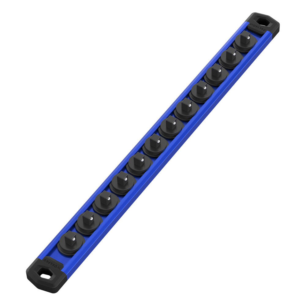 WORKPRO Magnetic Socket Organizer 1/4 Drive Heavy Duty Socket Holder Socket Rail
