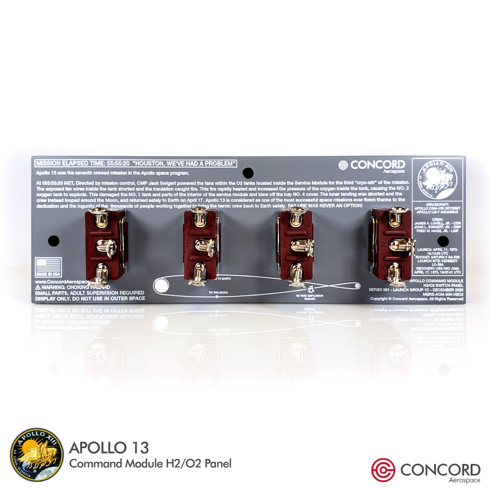 APOLLO 13 COMMAND MODULE QUAD SWITCH PANEL - H2-O2 FAN SWITCHES