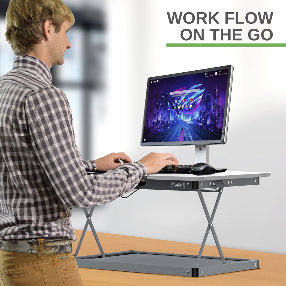 MINI Desktop Laptop Standing Desk Converter Riser Conversion Stand Topper cheap