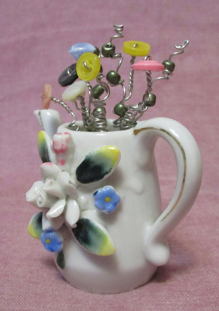 Tiny Button Bouquet in 2" pitcher