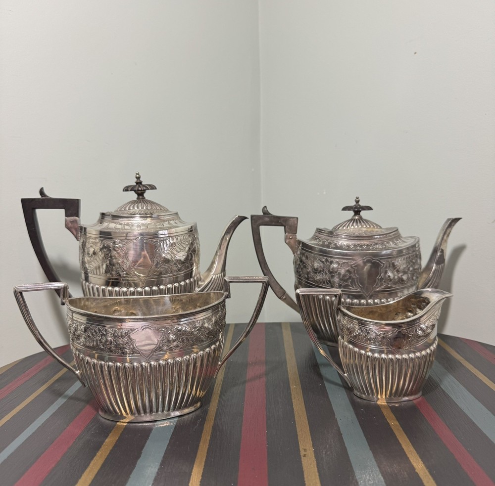 Walker & Hall Sheffield EPNS Silver Plate 4pc Tea Set c.1900–1930