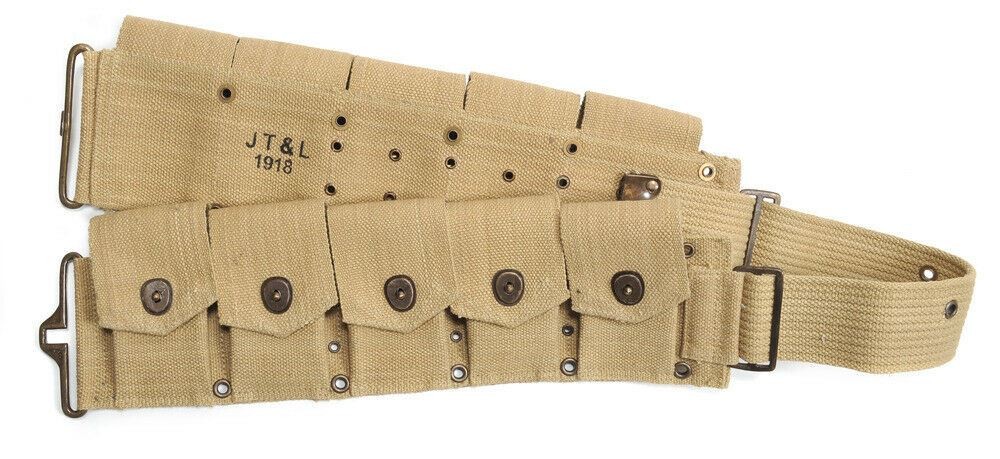 WW1 US Army Dismounted M1917 Cartridge Belt M1903 Springfield JT&L 1918