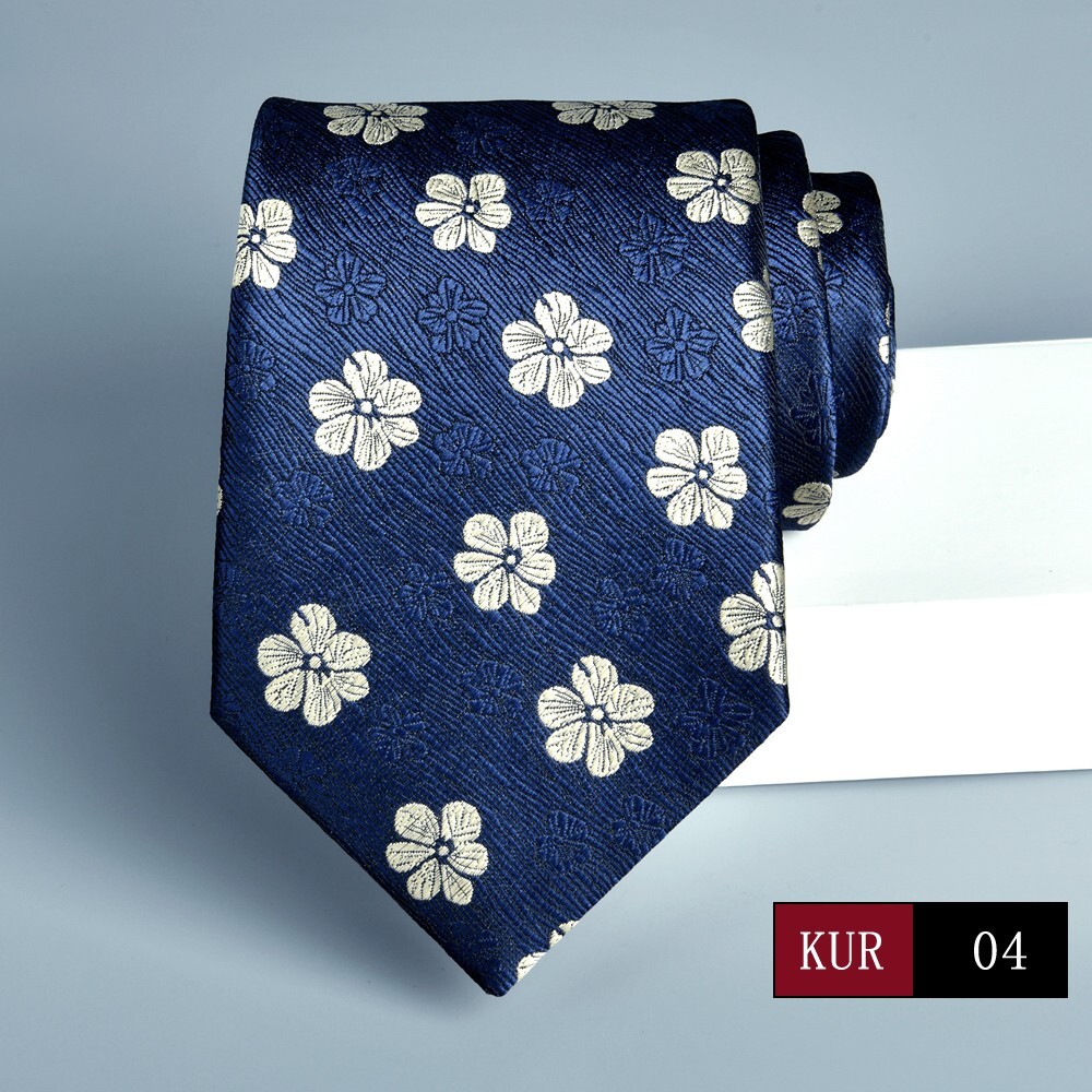 New Classic Floral Blue  JACQUARD WOVEN 100% Silk Men's Necktie Tie