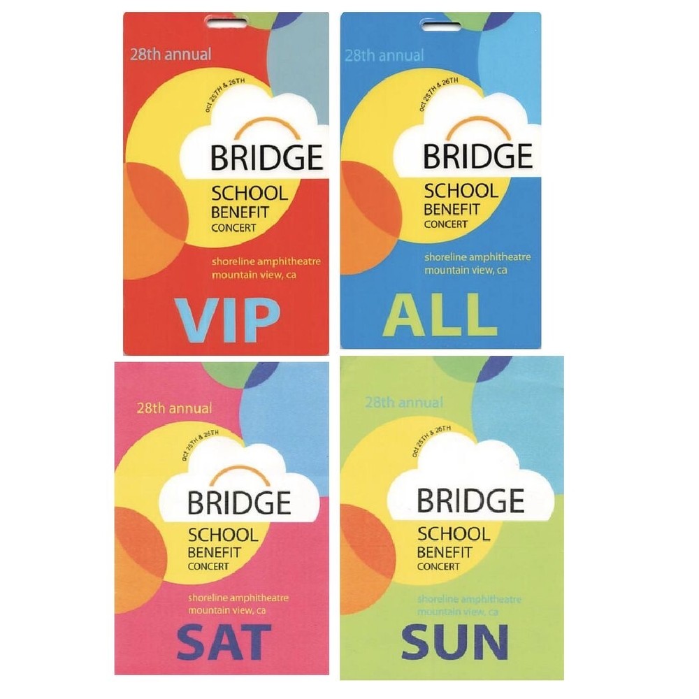 28th Annual Bridge School Benefit Backstage Pass Mountain View 2014 Bundle 1 ...