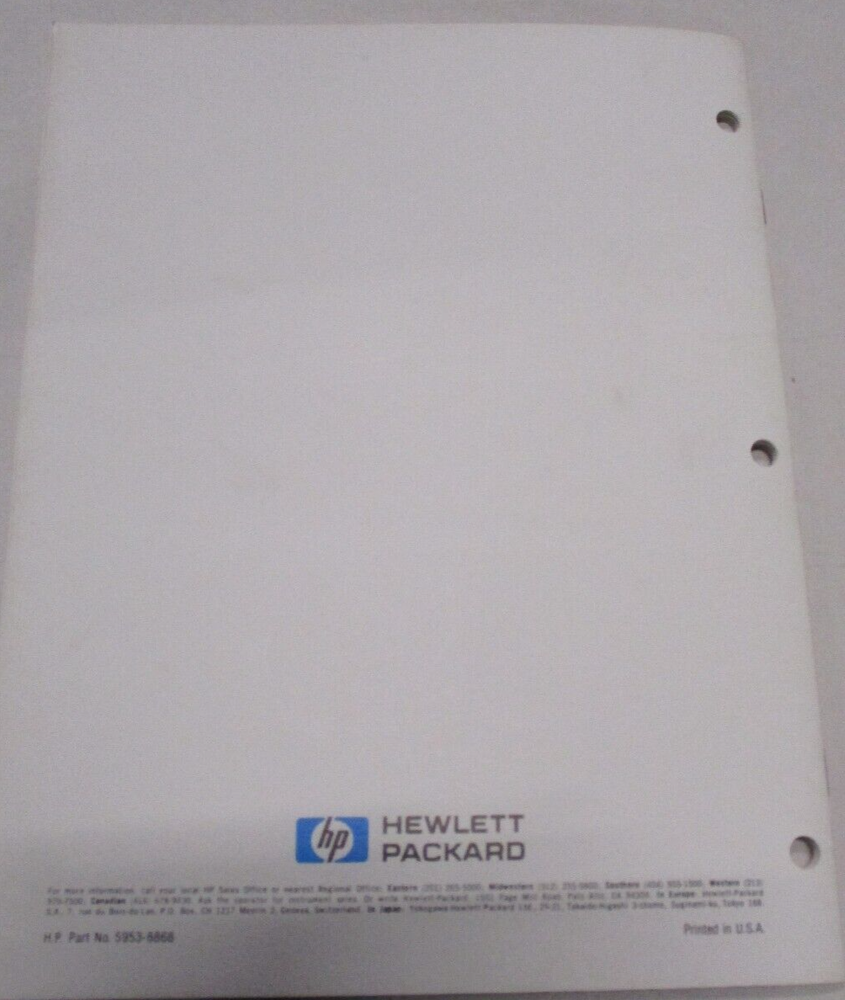 HEWLETT PACKARD 8350B SWEEP OSCILLATOR WITH THE HP 9816A 9826A 9826A BASIC GUIDE