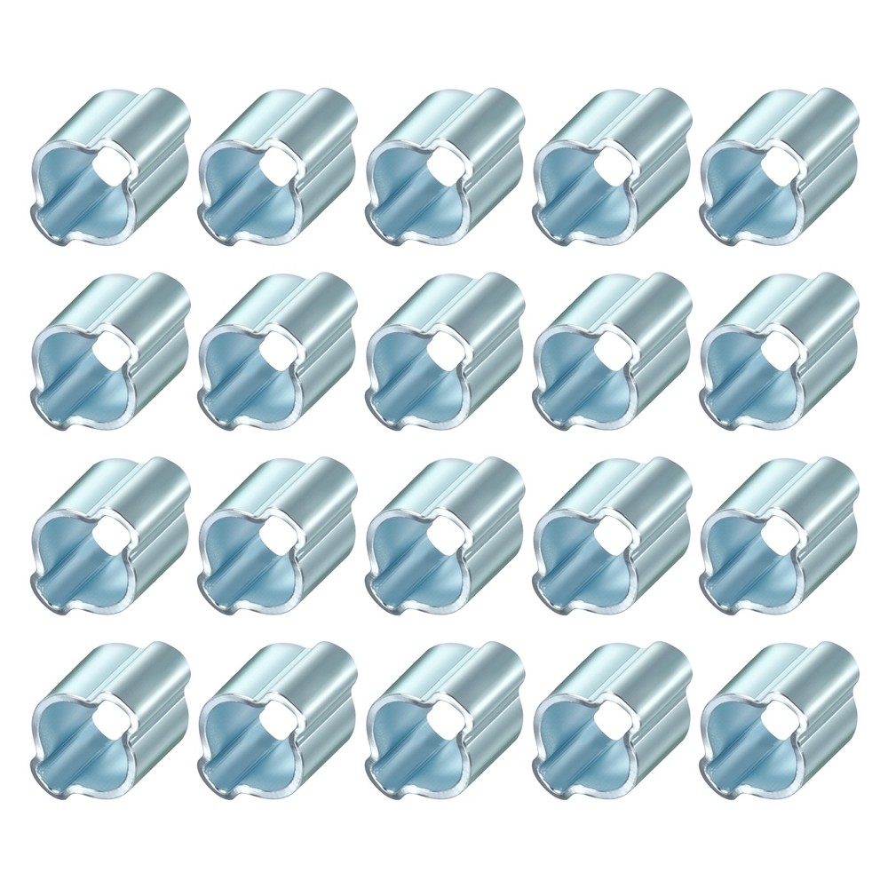 20 Pack Galvanizing Plate Double Ear Hose Clamps, Working Range 5-7mm