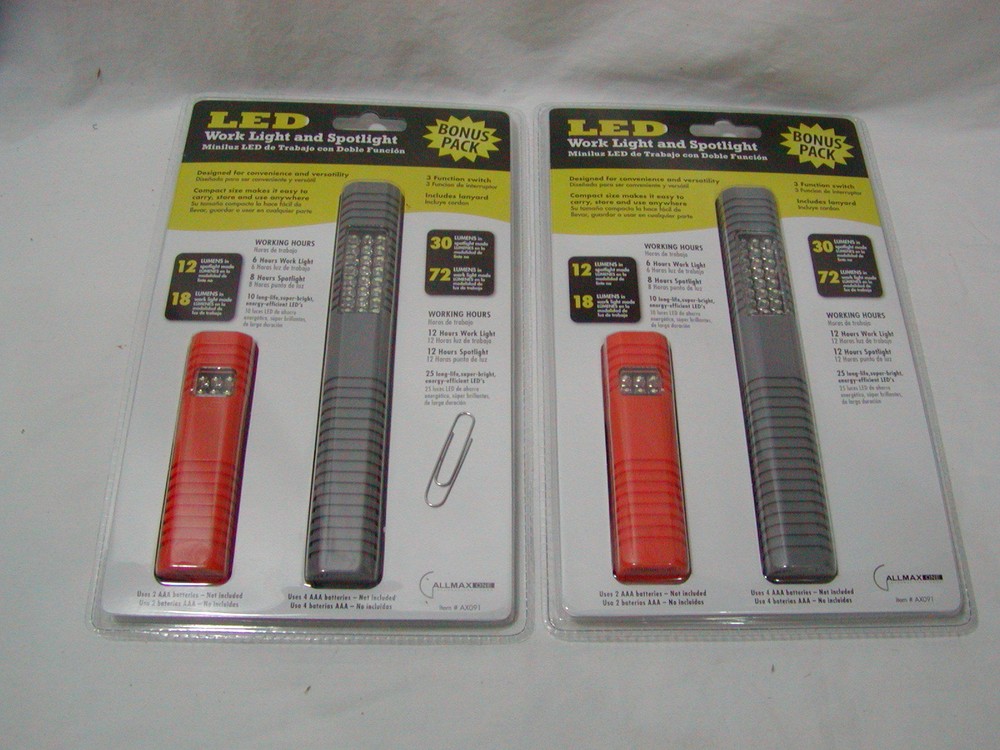(4) NEW  LED Task/Spot Flashlight Worklight (2 x 2pk) -- Four Flashlights Total!