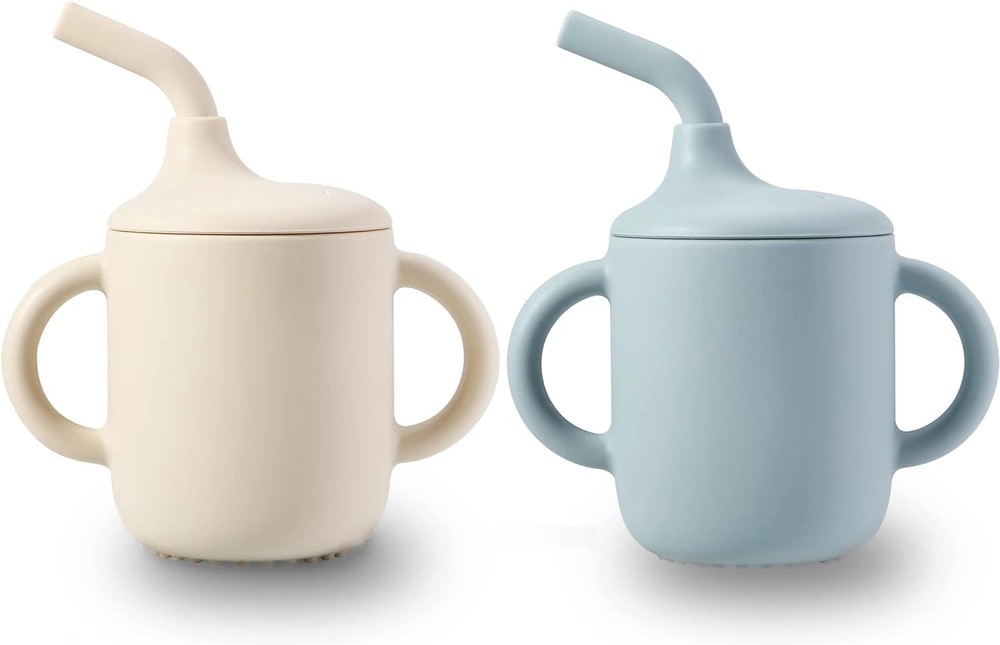 Tiny Silicone Drinking Training Cup with Handles & St for