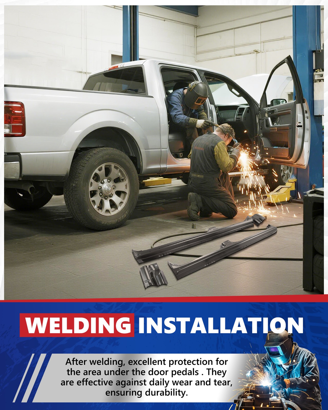 For 2009-2014 Ford Pickup F150 Rocker Panels and Cab Corners 4 Dr Crew Cab Lh Rh