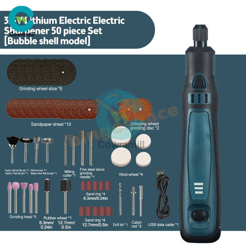 Rechargeable Electric Drill Grinder Engraving Pen Variable 3-Speed Rotary Tool
