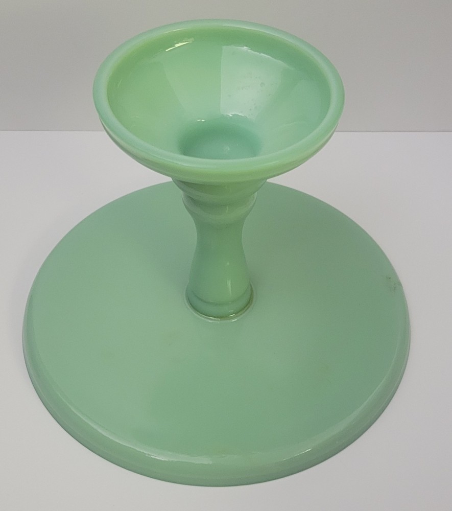 Jadeite Green Glass Cake Stand