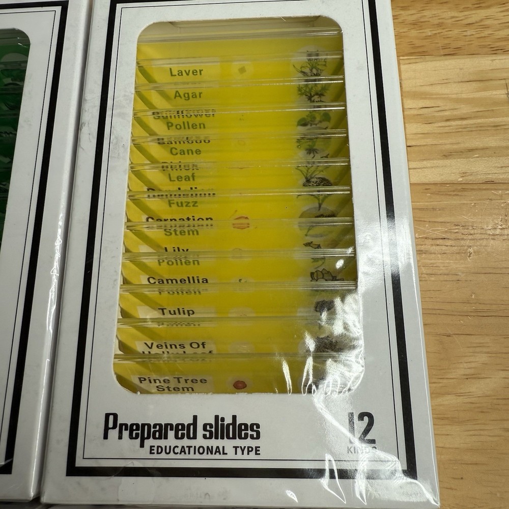 NEW (48) Lot Educational Type Prepared Microscope Slides - Plastic - DIY-Science