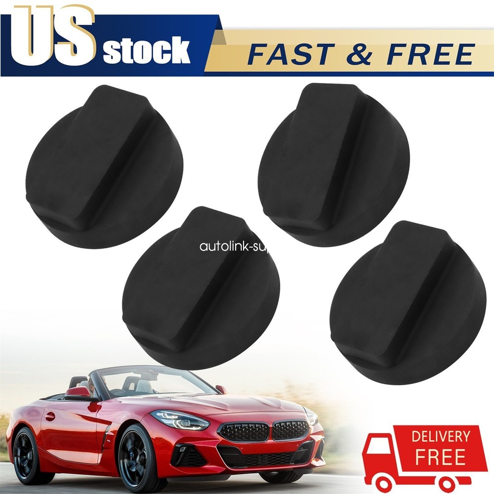 4pcs 0.87"x2.36" Jack Pad Support Rubber Frame Rail Protector Adapter for BMW