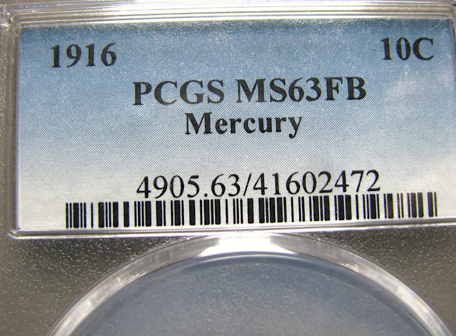 1916 Mercury Dime Silver ---- MS-63 FB PCGS Graded ---- #763C