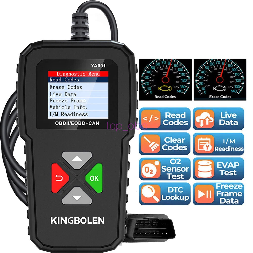 Kingbolen YA001 Car Diagnostic Tool EOBD OBD2 Scan Read Clear Fault Code Reader