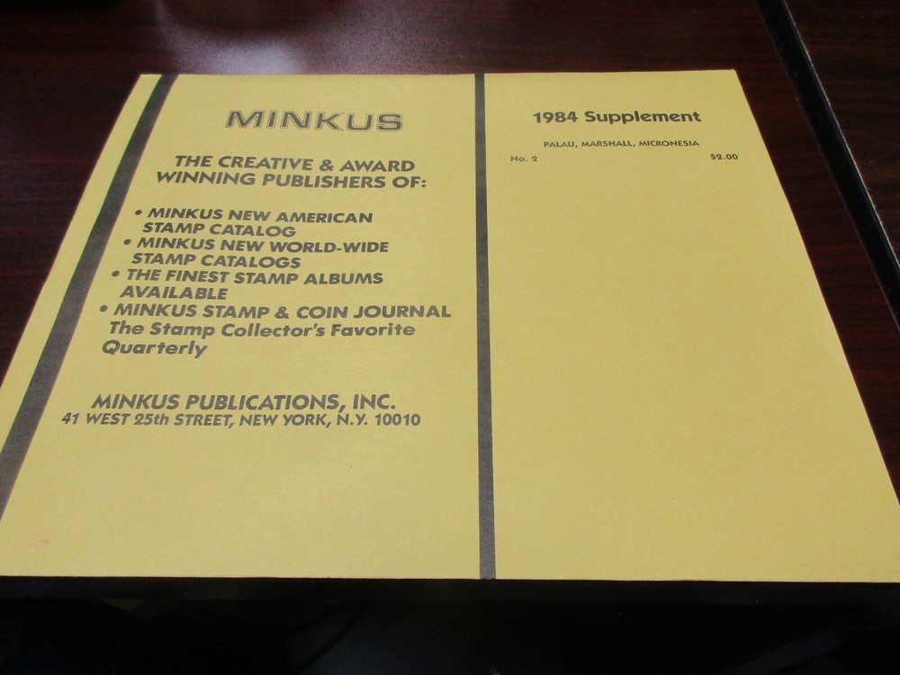 "MINKUS"  1984  SUPPLEMENT  PALAU    W/FREE SHIPPING!!!