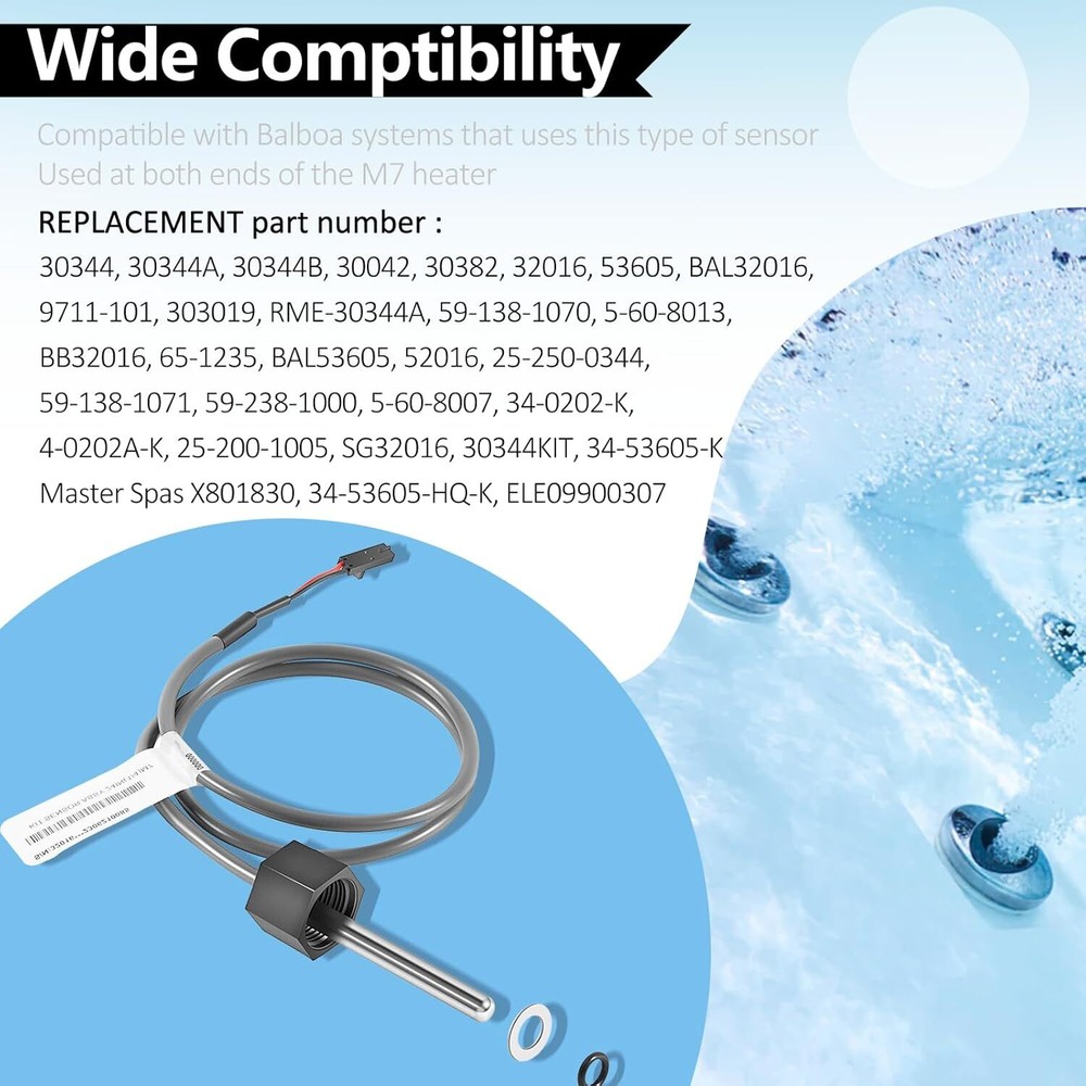 2-Pack Temp/Hi Limit Sensor Assembly for Balboa M7/LE/Value Spa Heater M7 System
