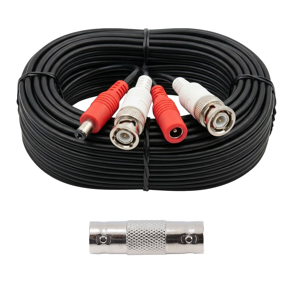 4 PACK 60ft BNC Cables for CCTV Security Camera DVR System w/ BNC FF Connectors