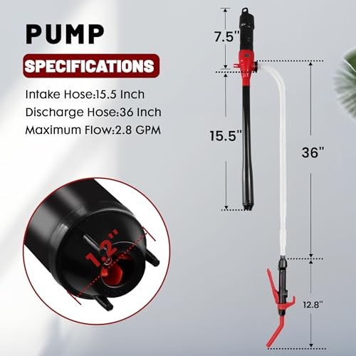 Fuel Transfer Pump Battery Powered Portable - Red