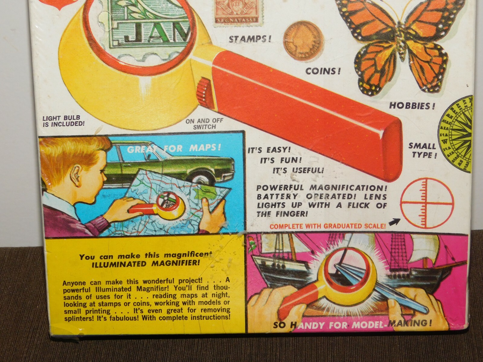 VINTAGE TOY 1967 LECTRO-FUN SCIENCE SERIES ILLUMINATED MAGNIFIER GAME NEW SEALED