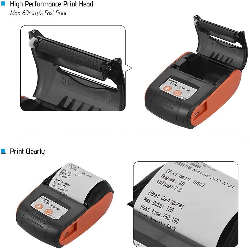 Portable Thermal Printer Handheld 58mm Receipt Printer for Retail Stores