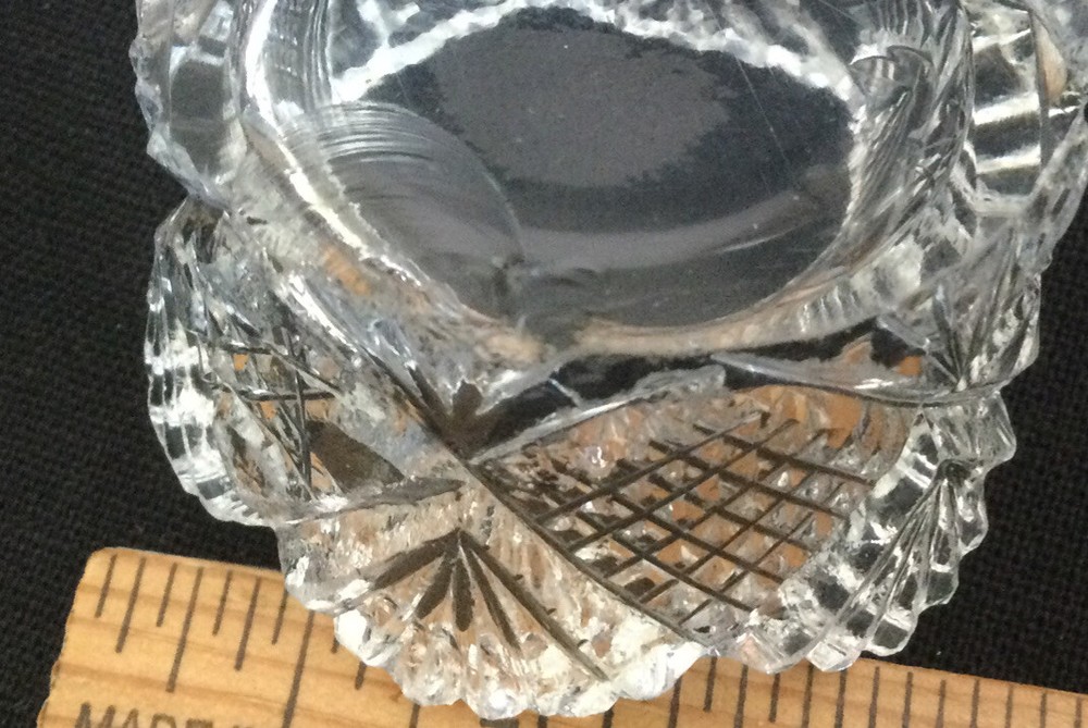 Small Round Clear Class Patterned Open Salt Cellar - 1 7/8" diameter