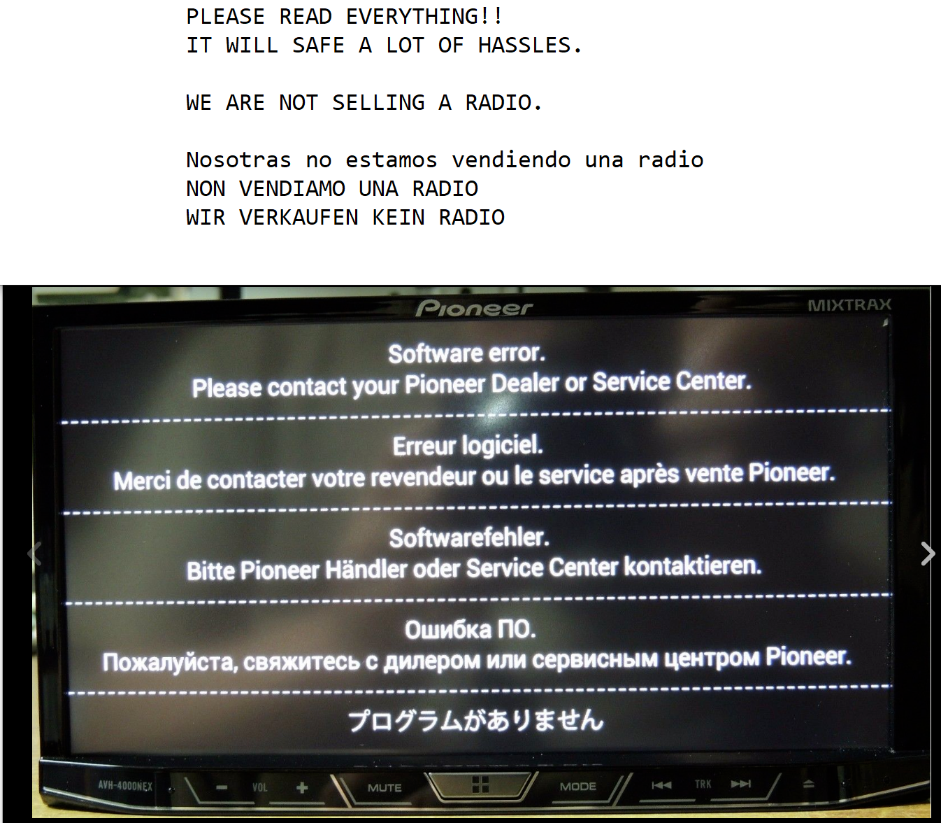 PIONEER AVIC-8000NEX SOFTWARE ERROR SCREEN FIX SD CARD WITH OPERATING SOFTWARE