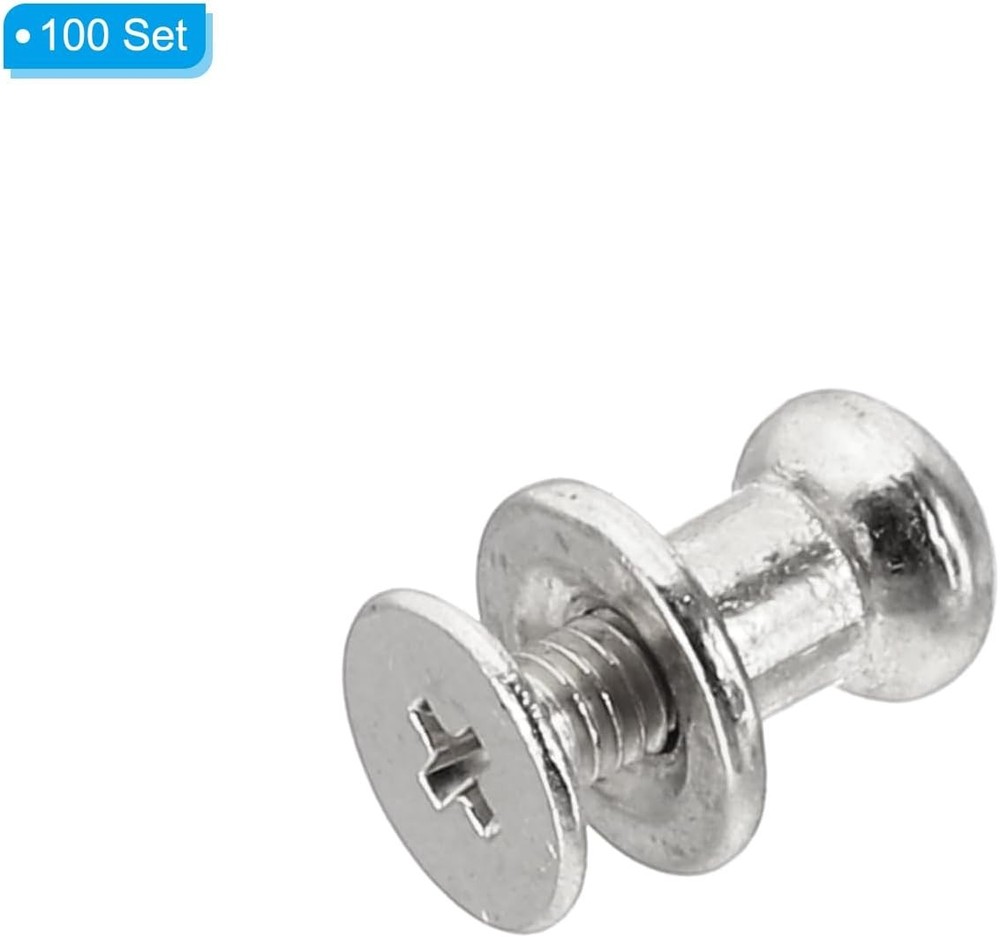 6mm Leather Rivets, 100 Sets Round Button Head Studs Metal Screw Studs Posts ...