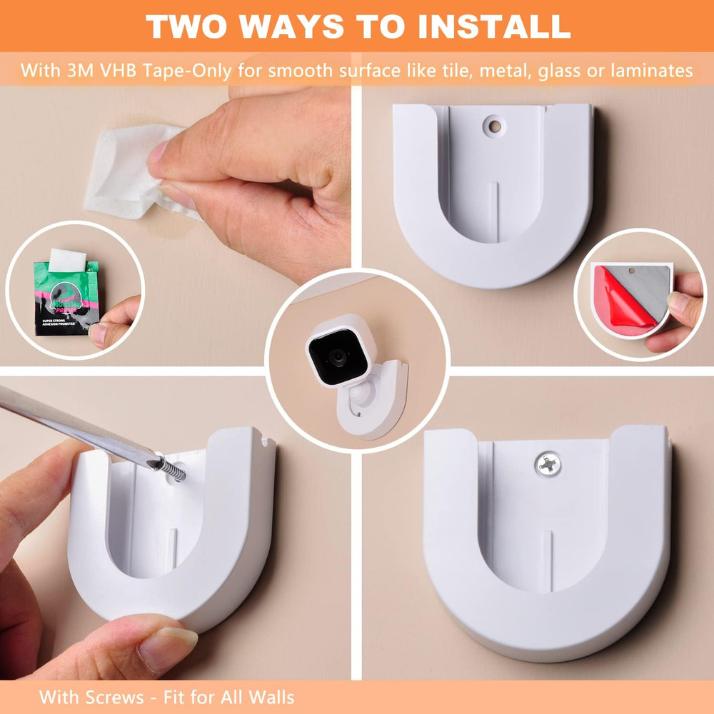 2 Pack Wall Mount for Blink Mini Indoor Camera,Strong Adhesive Camera Mount Base