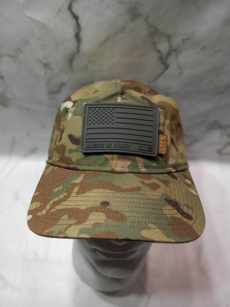 5.11 Flag Bearer Tactical Strapback Hook and Loop Patch Cap Hat Multicamo
